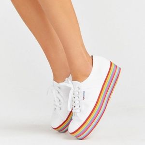 superga white rainbow